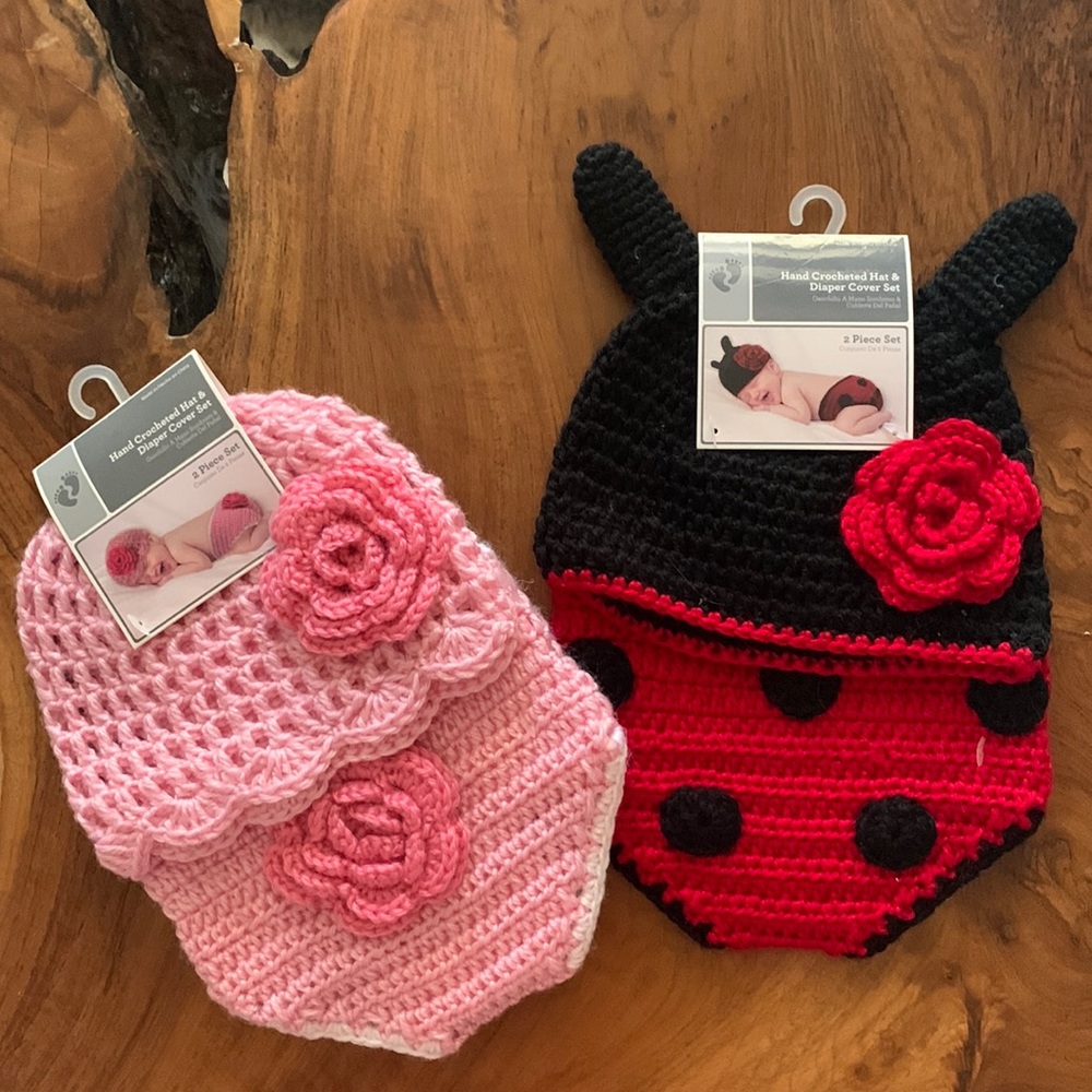 Crochet Hat and Diaper Cover Set